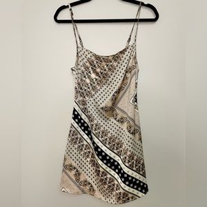 Neutral Satin Mini Dress | Small | Forever 21